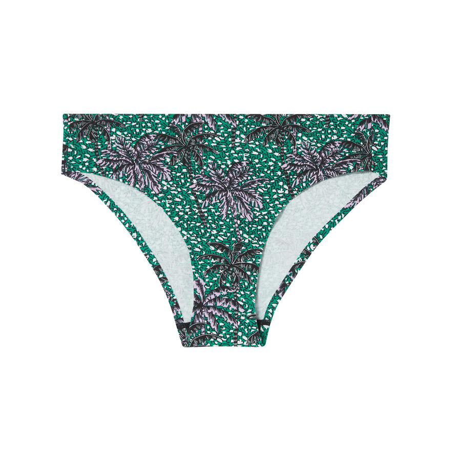 bawełniane figi w tropikalne wzory — zielone;