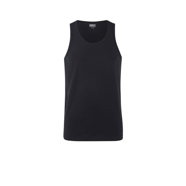 Yodiz plain cotton vest top black.