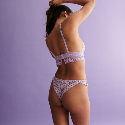 non-wired triangle bra with mood charm - lilac;
