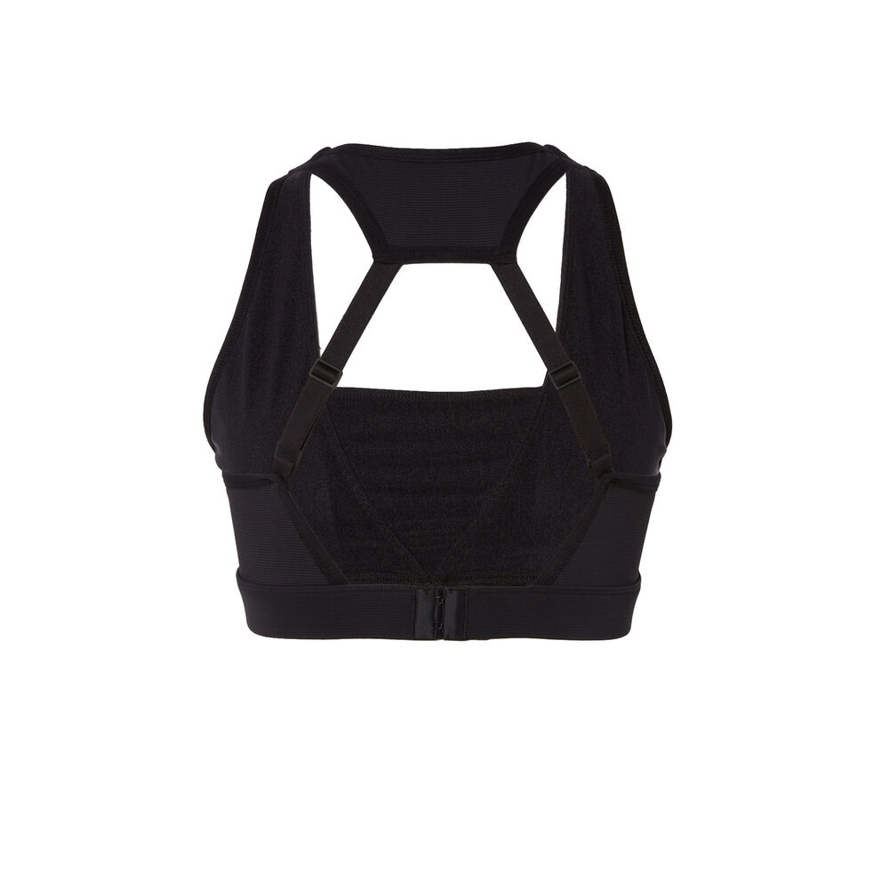Open back sports bra - black black.