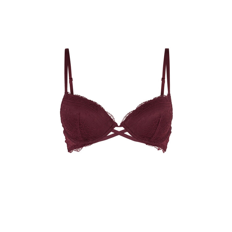 Biustonosz push-up bordowy everydayiz red.