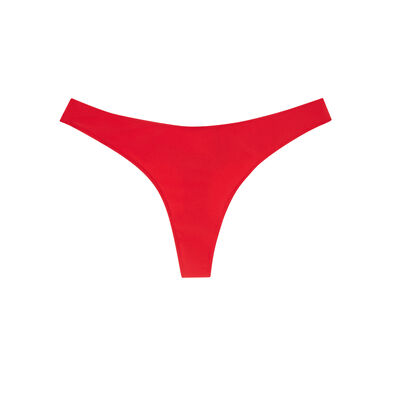 microfibre and lace thong - red;