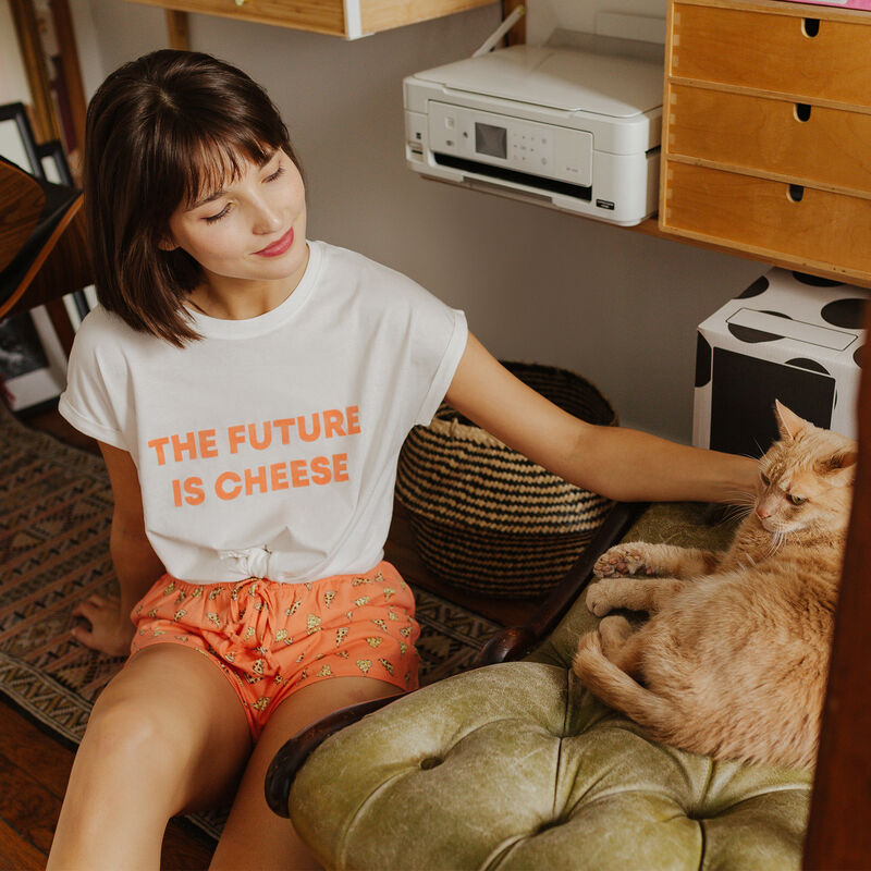 Pizza print shorts - salmon pink Pizza print shorts - salmon pink;