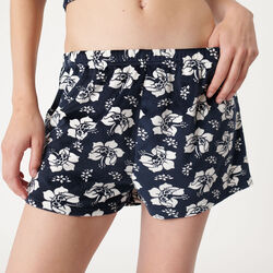 Hawaiian velour shorts with Stitch print