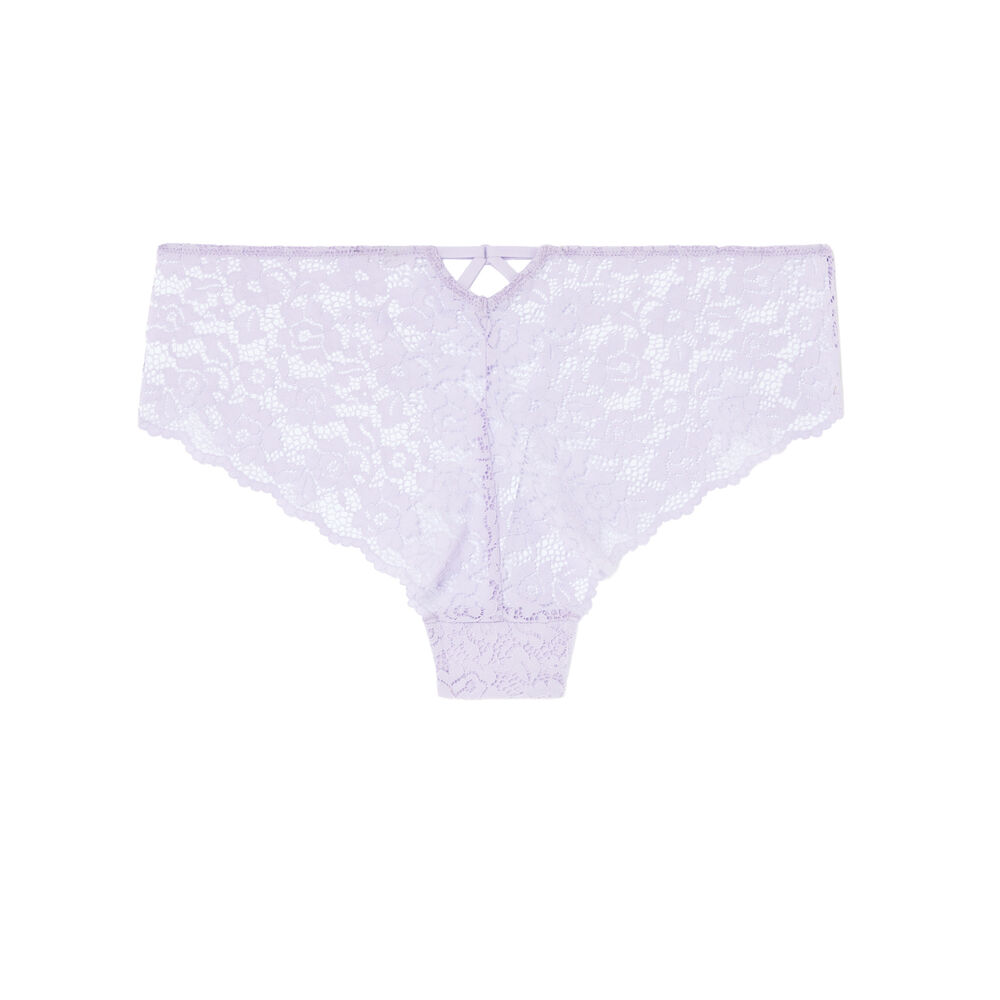 Floral lace shorty - lilac purple.