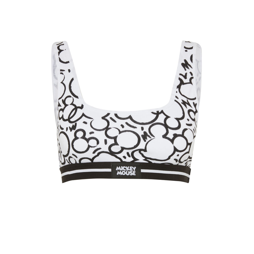 Bra with Mickey Mouse face print black black Undiz