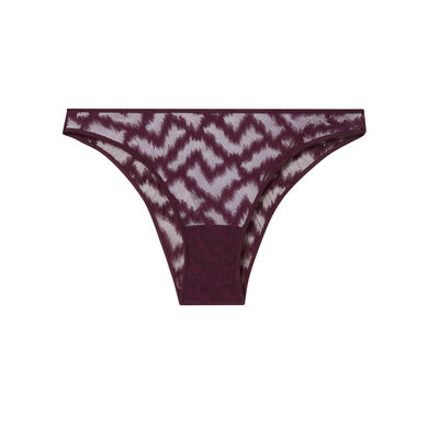 lace high-waisted knickers - plum;