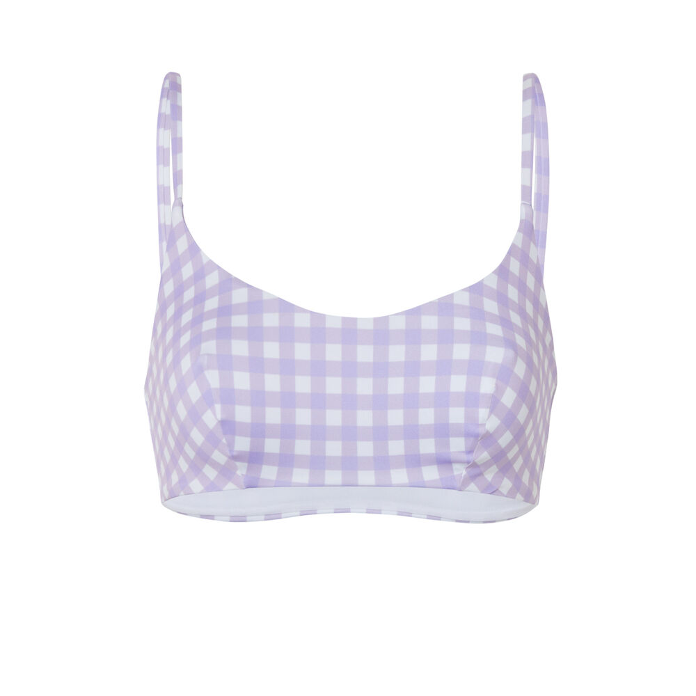 Gingham bralette top - lilac purple.