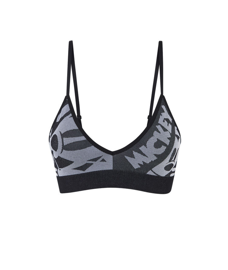 Brassiniz seamless wire-free cotton mickey bra black.