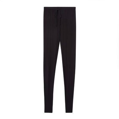 fabric drawstring trousers - black;