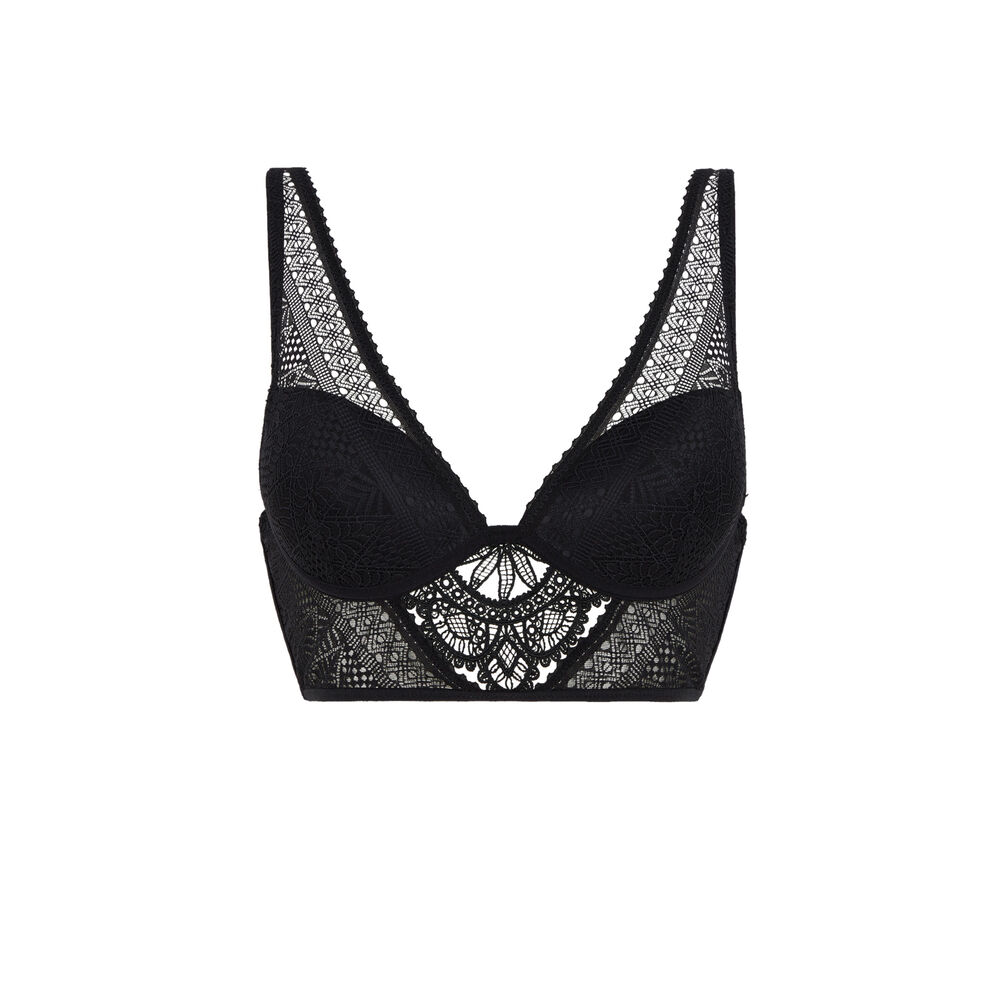 Biustonosz gorsetowy push-up – czarny czarny.
