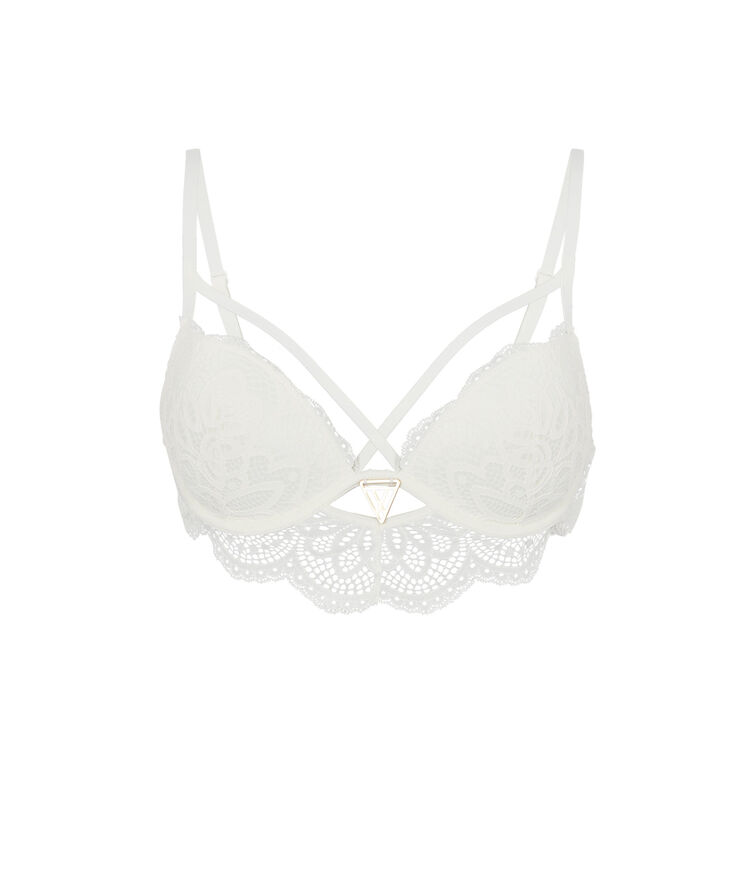 Precieusiz white push-up bustier bra blanc.