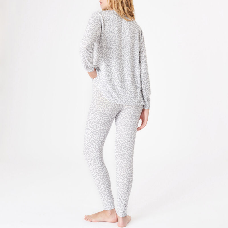 leopard print knitted pyjama trousers;