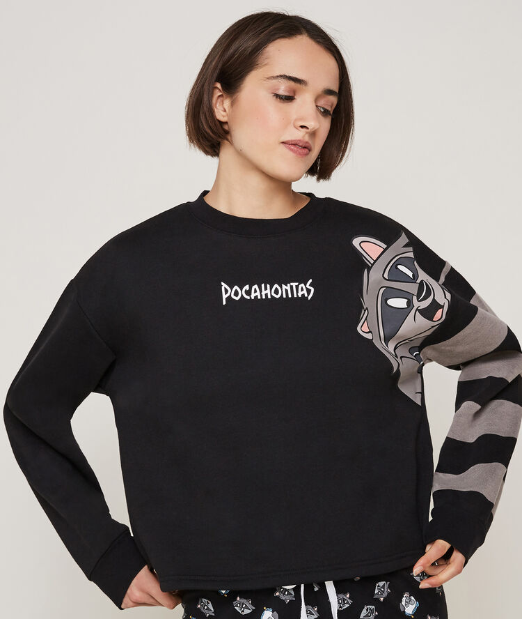 Meekoiz sweatshirt with round neckline black.