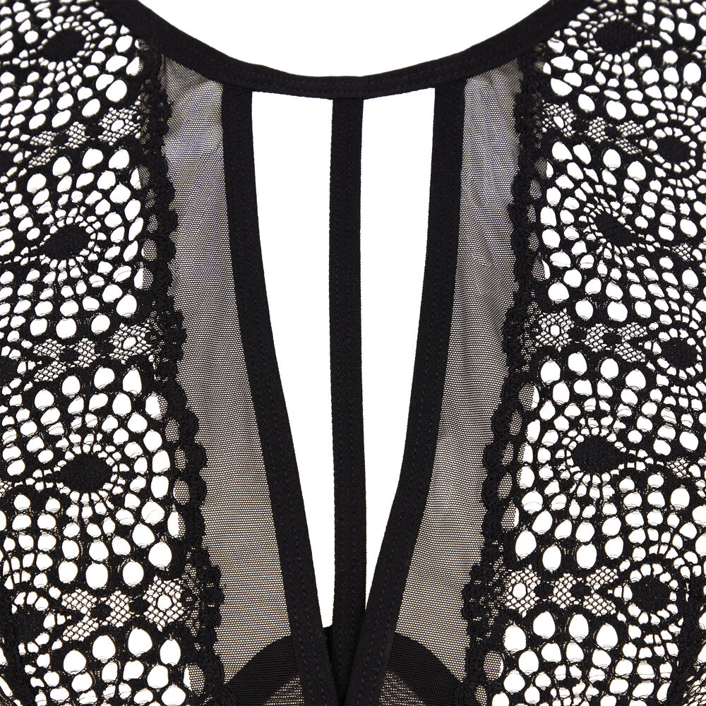 Lace underwired bra - black black.