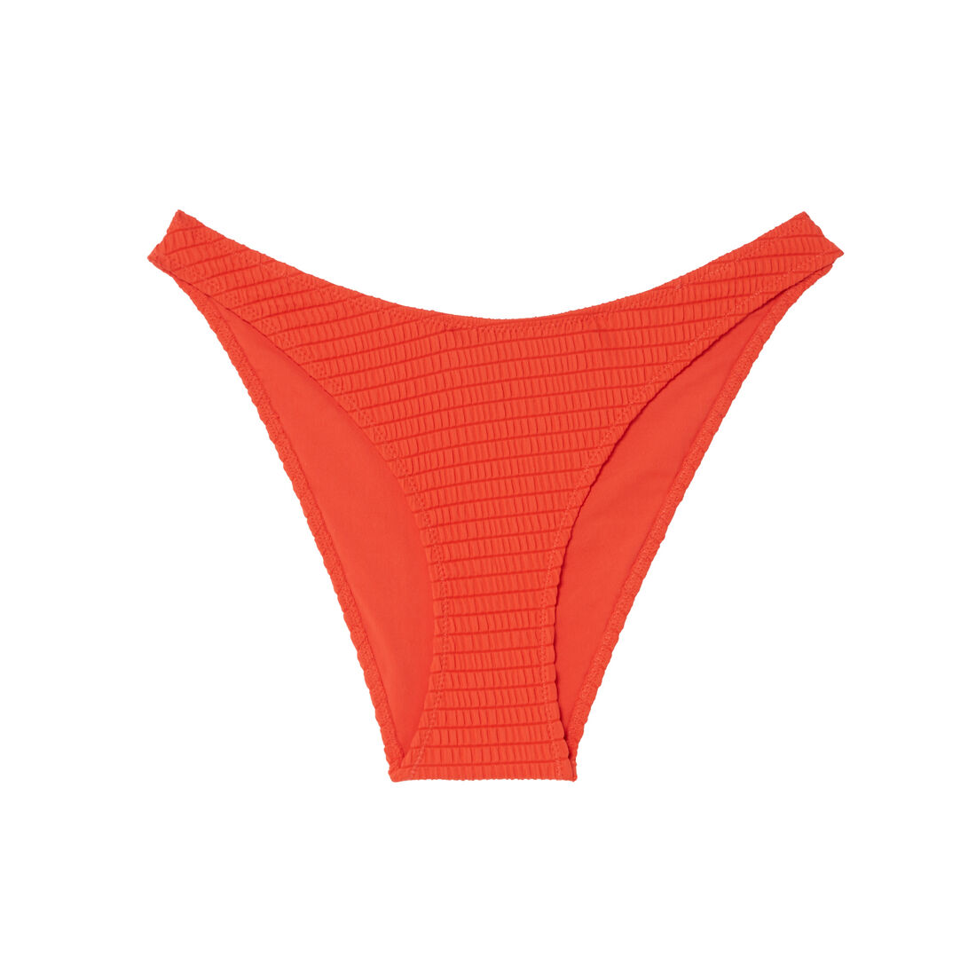 high-leg bikini bottoms - orange-red;