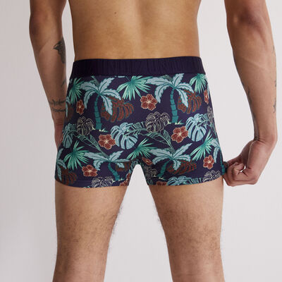 tropical print boxers - blue;