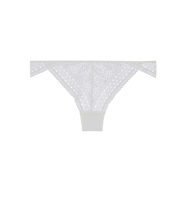 Lace tanga briefs - white white.