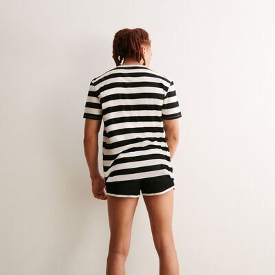 nfl giants print stripy T-shirt - off-white;