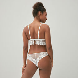lace tanga brief with floral pattern;