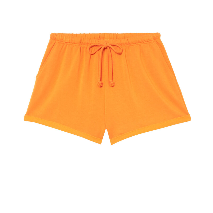 plain shorts with drawstring detail  - orange;