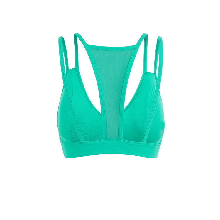 Unifarbenes sport-bustier aus jersey nolimitiz smaragdgrün.