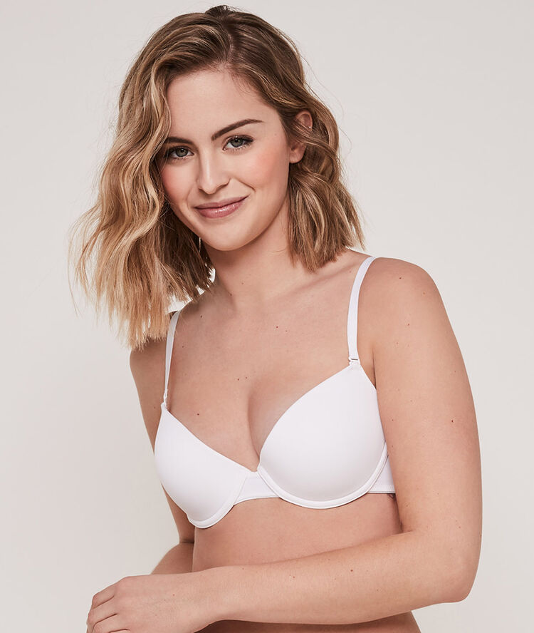 Micro white padded bra white.