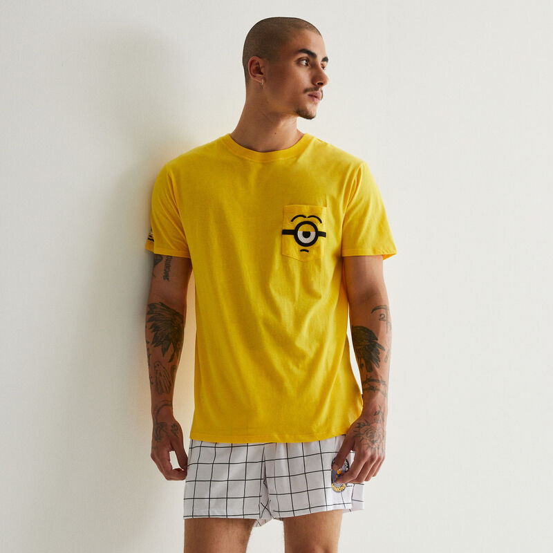 T-shirt with Minions pocket details - yellow T-shirt with Minions pocket details - yellow;