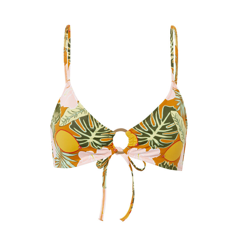 tropical print bralette bikini top - orange tropical print bralette bikini top - orange;