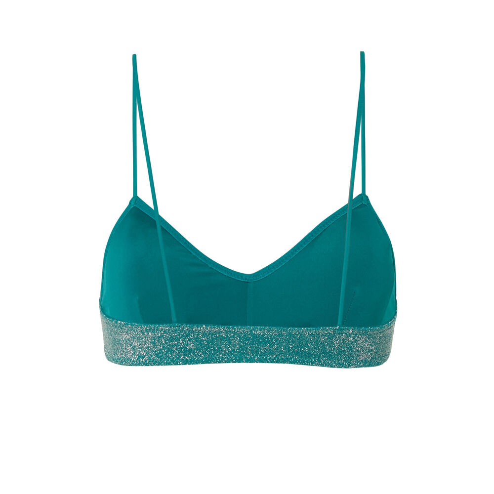 Sequined bralette bikini top - green green.