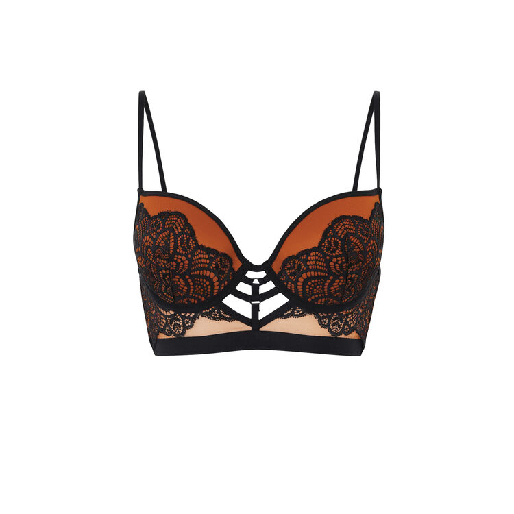 Push-up-bustier-bh aus tüll/spitze vivianiz. ziegelfarben.