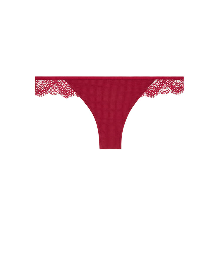 Merveilliz micro/lace tanga briefs rhubarb.