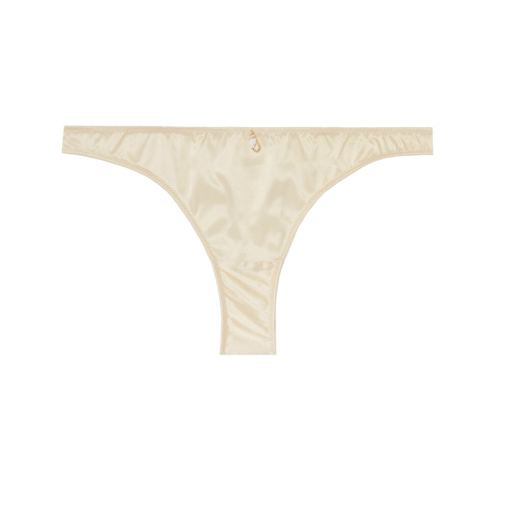 Gloss-effect tanga briefs - off-white off-white.