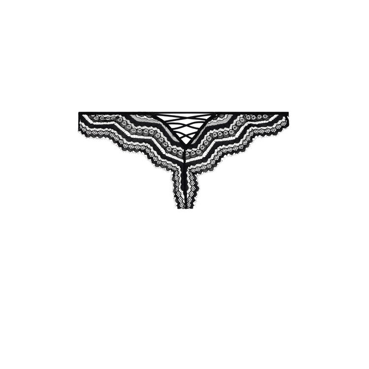 Tanga micro/dentelle pushwaviz vert.
