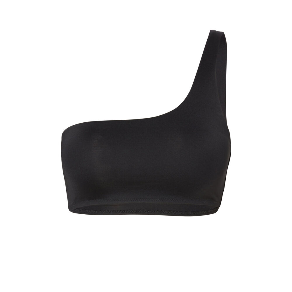 Asymmetric swimsuit top - black black.