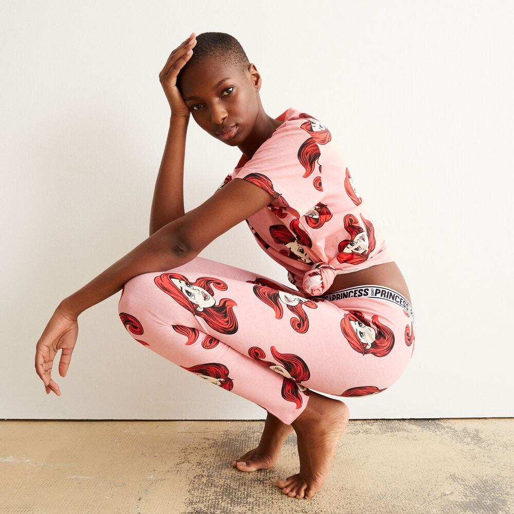 Little mermaid patterned leggings - pink pink.