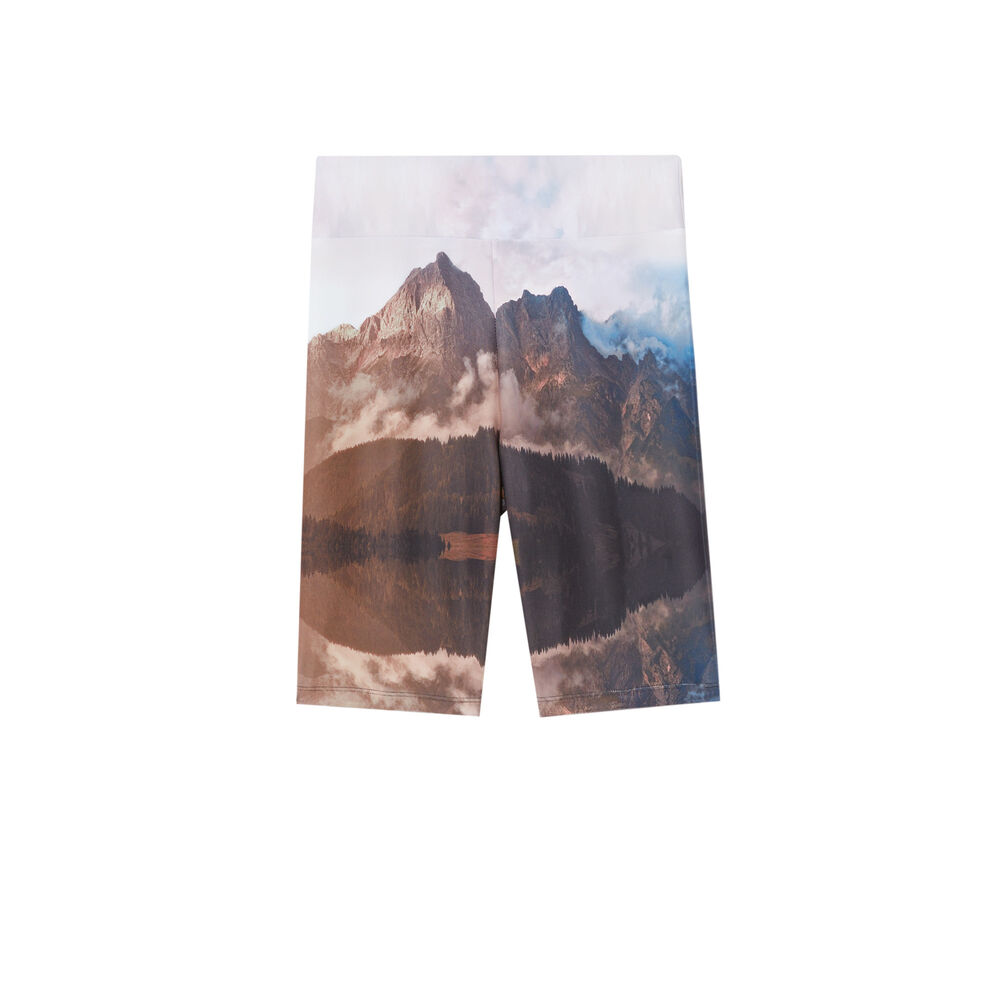 Landscape print cycling shorts - pink pink.