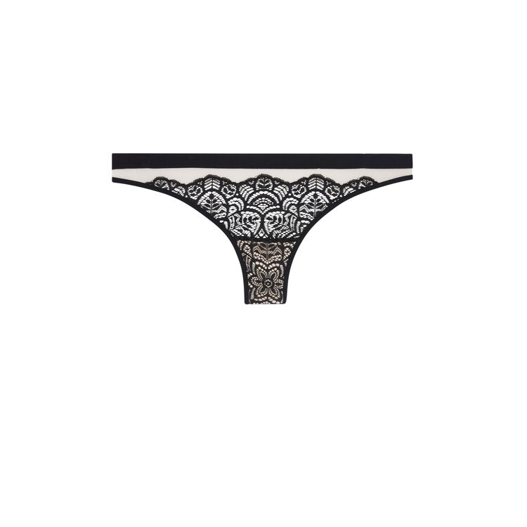Tanga en tulle/dentelle vivianiz vanille.