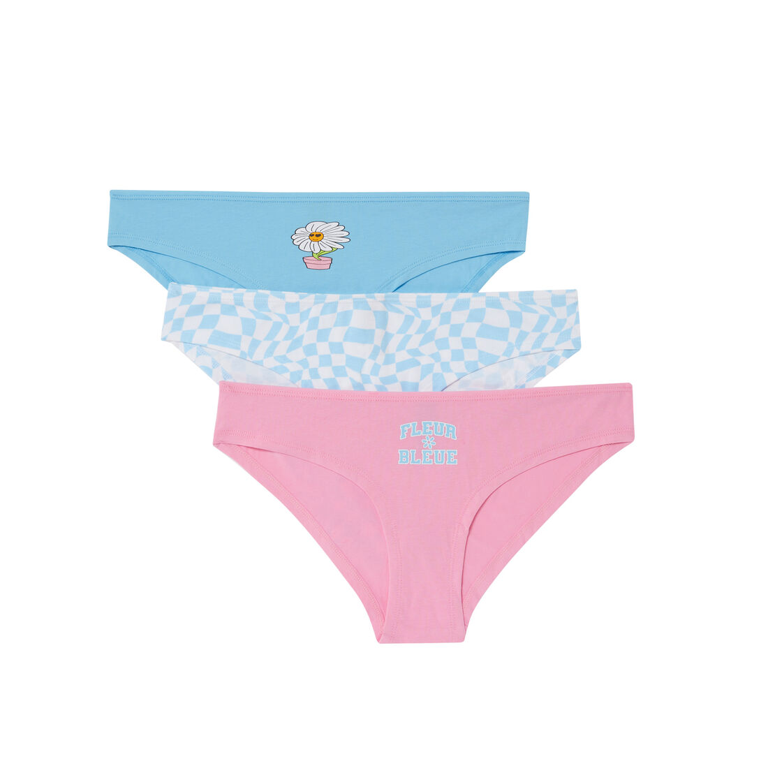 3-pack of floral briefs - blue;