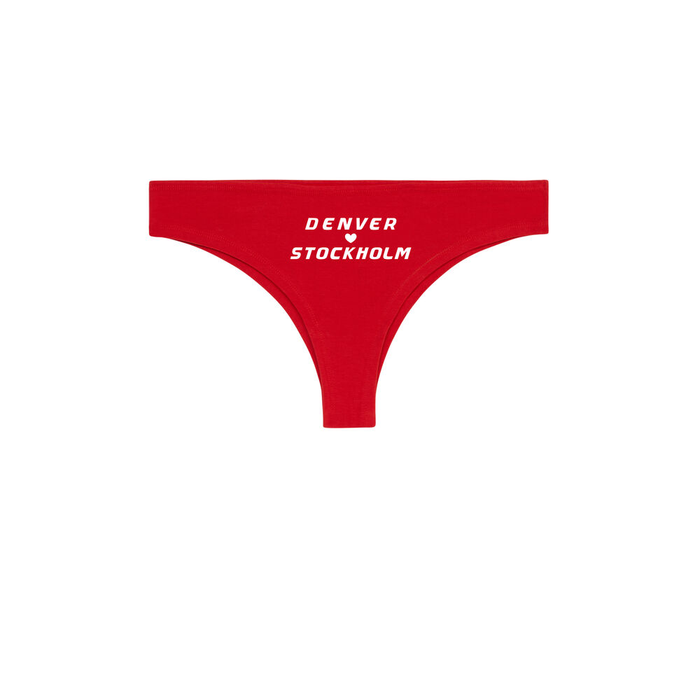 Casa de papel cotton tanga - red red.