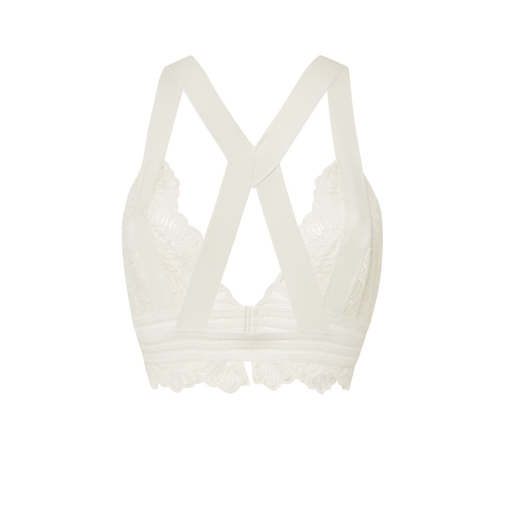 Back crossover strap triangle bra - off-white off-white.
