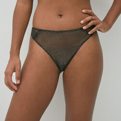 lace tanga briefs with gold chain detail