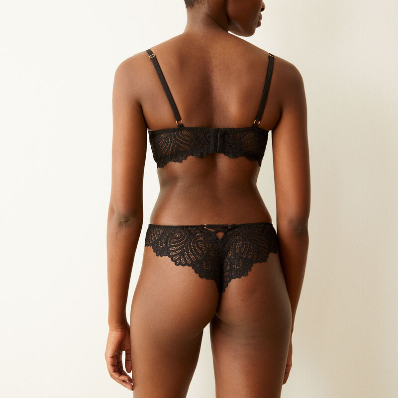lace tanga briefs - black lace tanga briefs - black ;