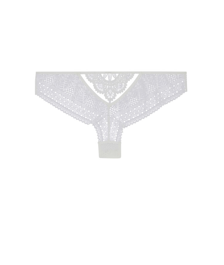 Lace tanga briefs - white white.