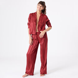 pantalon rayé en satin;
