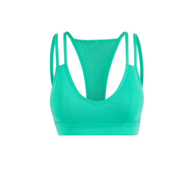 Unifarbenes sport-bustier aus jersey nolimitiz smaragdgrün.