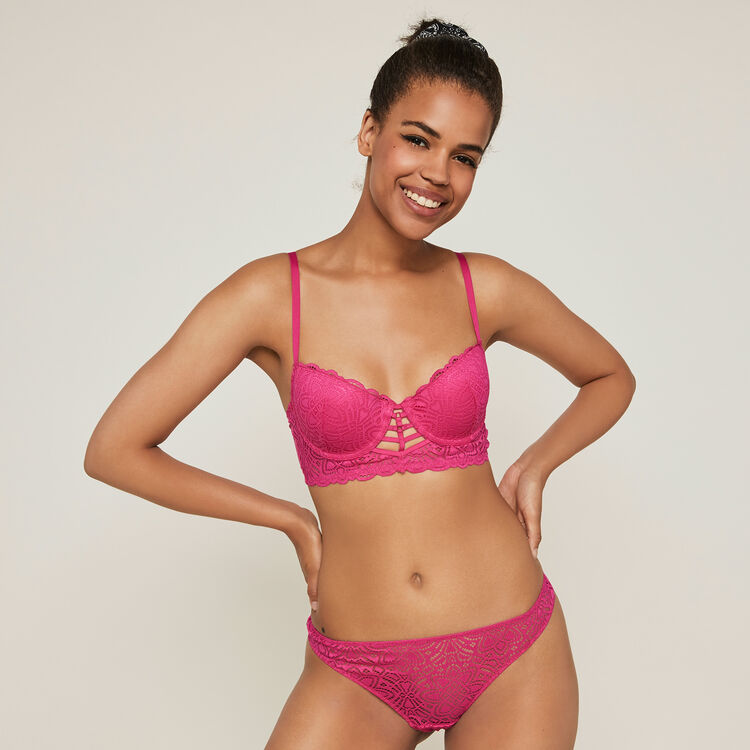 Marceliz lace push-up bustier bra and banding. Marceliz lace push-up bustier bra and banding.;