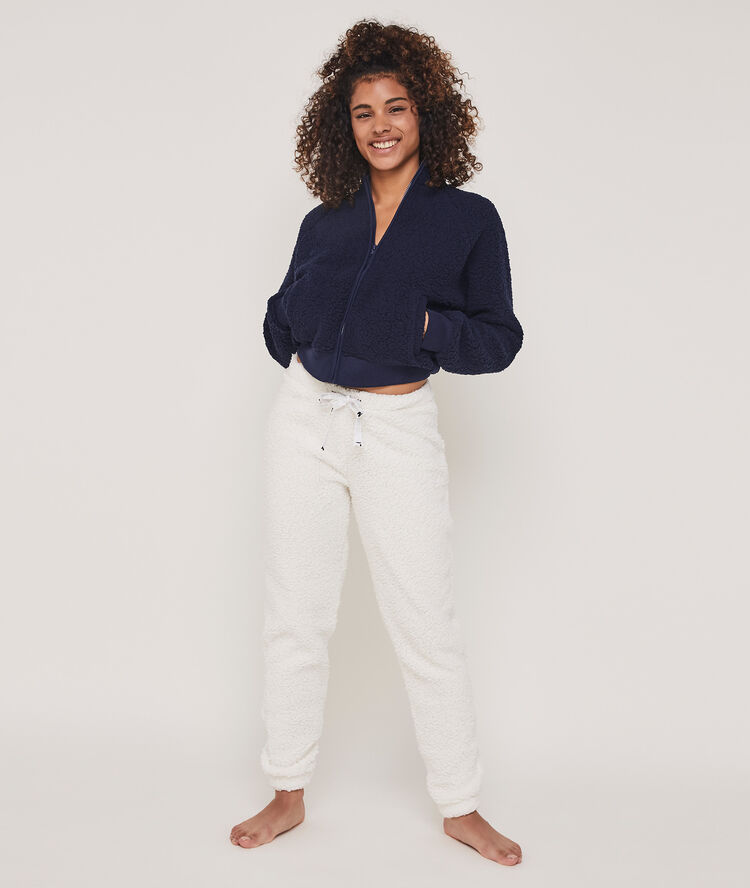 Sherpaliz zip fleece jacket navy blue.