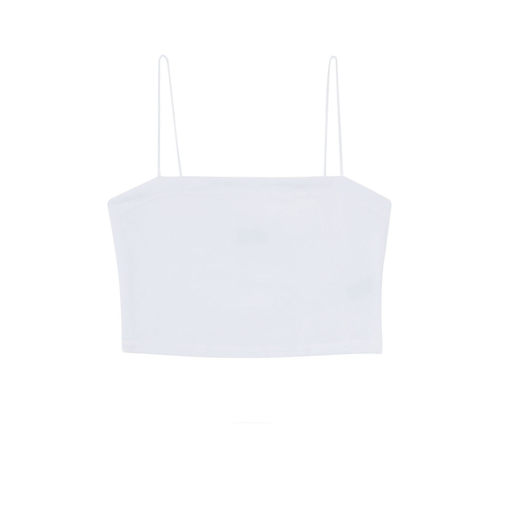 Velvet top with thin straps - white white.