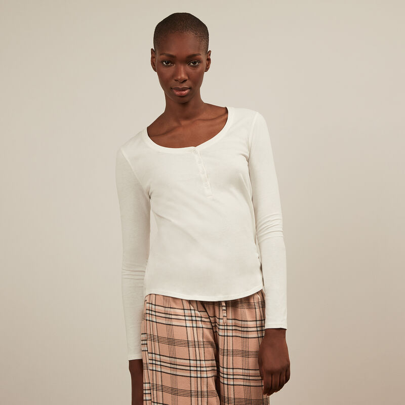 Long-sleeved top - white Long-sleeved top - white;
